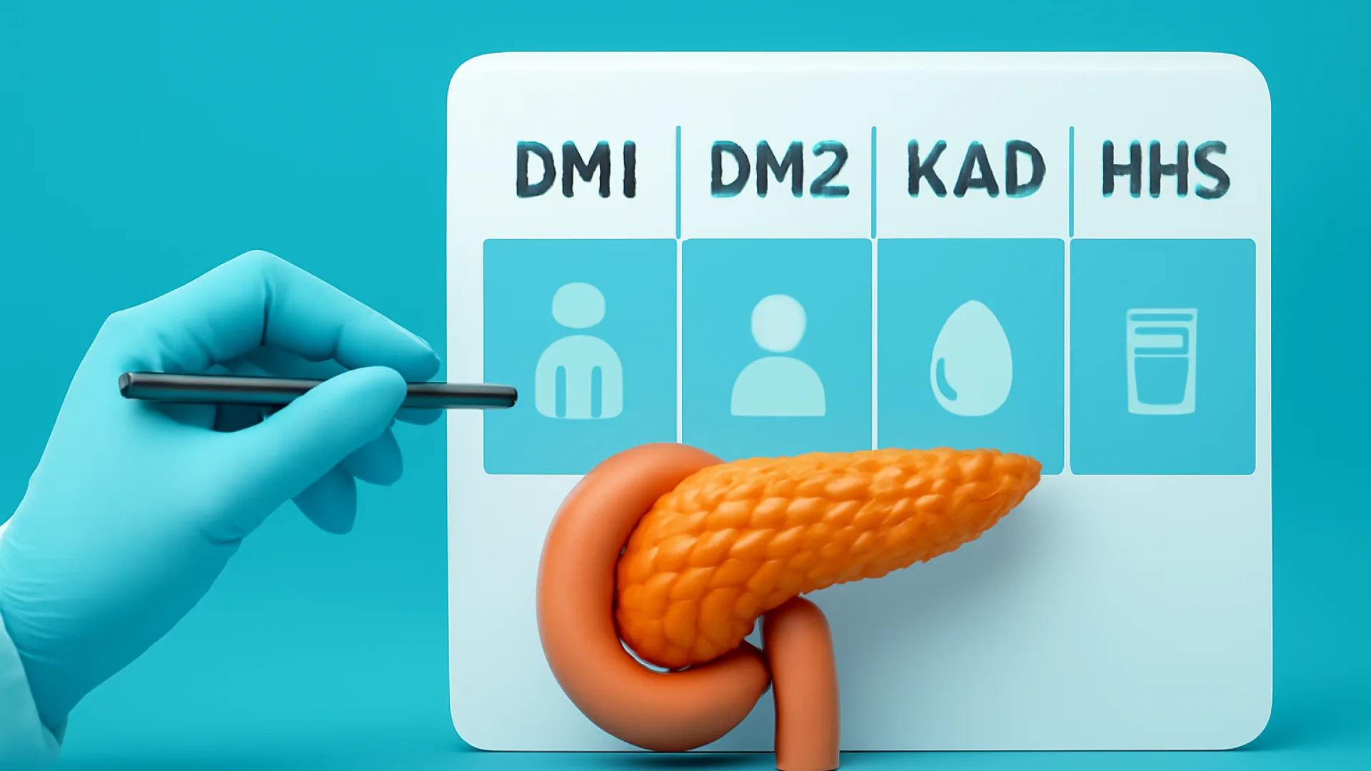 Perbandingan DM Tipe 1, DM Tipe 2, KAD, dan HHS